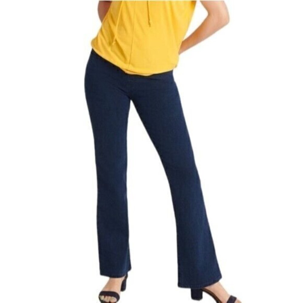 Betabrand Bootcut 4 Pocket Yoga Denim Jeans Dark Vintage